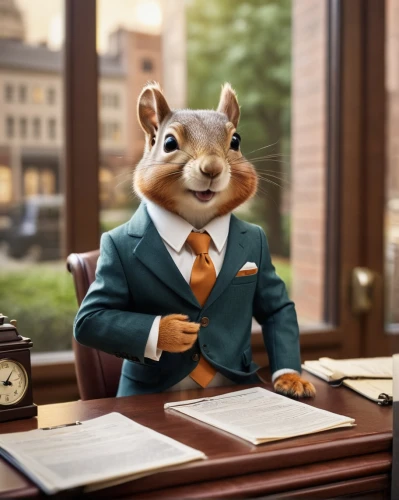 financial advisor,attorney,businessman,businessperson,blur office background,rodentia icons,business man,business appointment,anthropomorphized animals,ceo,suit actor,office worker,mayor,accountant,business time,administrator,lawyer,squirell,executive,business meeting,Photography,General,Cinematic