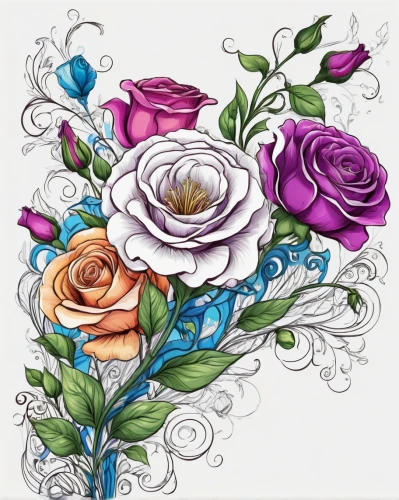 rose flower illustration,flowers png,roses pattern,watercolor roses,rose flower drawing,watercolor roses and basket,floral ornament,floral border paper,flower illustrative,flower illustration,watercolor floral background,floral border,flower design,flower rose,flower line art,porcelain rose,colorful roses,mandala flower illustration,rose png,coloring outline,Illustration,Black and White,Black and White 05