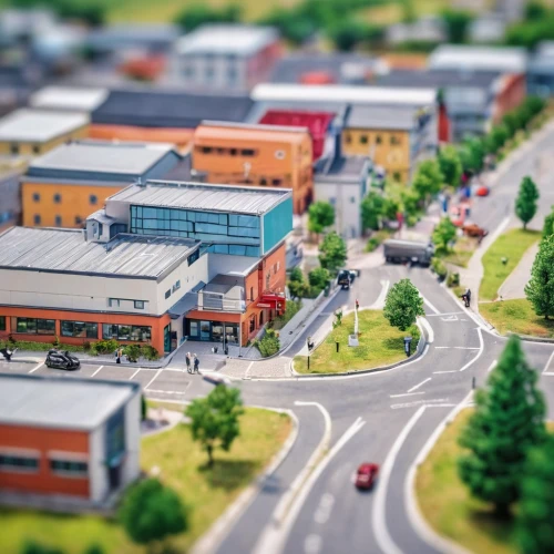 tilt shift,small towns,shopping center,scale model,model railway,transport hub,town planning,minimarket,business district,shopping street,industrial area,townscape,shopping mall,city center,aurora village,suburban,aerial shot,paved square,traffic circle,christmas town,Unique,3D,Panoramic