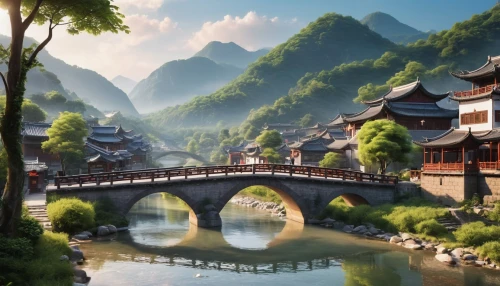 chinese architecture,dragon bridge,asian architecture,japan landscape,chinese art,chinese temple,chinese background,yunnan,world digital painting,scenic bridge,south korea,fantasy landscape,oriental,oriental painting,guilin,beautiful japan,china,guizhou,kyoto,forbidden palace,Photography,General,Realistic