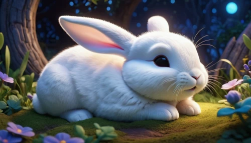 white bunny,bunny,little bunny,white rabbit,european rabbit,little rabbit,dwarf rabbit,thumper,bunny on flower,rabbit,gray hare,peter rabbit,domestic rabbit,rabbits,baby bunny,cottontail,easter background,deco bunny,baby rabbit,easter bunny,Unique,3D,3D Character