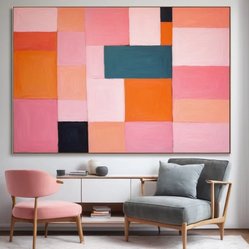 modern decor,abstract painting,gold-pink earthy colors,contemporary decor,mid century modern,pink squares,paintings,interior decor,abstract artwork,interior design,contemporary,modern art,wall decor,wall art,geometric style,watermelon painting,aperol,living room,apartment lounge,geometric,Art,Artistic Painting,Artistic Painting 36