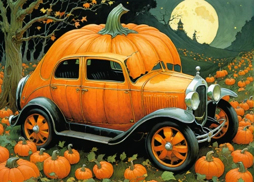 halloween car,old halloween car,halloween travel trailer,halloween truck,halloween vintage automobile,pumpkin patch,pumpkin autumn,candy pumpkin,decorative pumpkins,calabaza,halloween poster,pumkins,autumn pumpkins,pumpkins,jack o'lantern,jack o lantern,halloween pumpkin gifts,pumkin,halloween scene,halloween illustration,Illustration,Realistic Fantasy,Realistic Fantasy 04