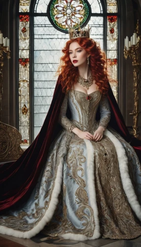 elizabeth i,merida,regal,queen anne,queen of hearts,celtic queen,cinderella,queen cage,gothic portrait,baroque,imperial coat,the snow queen,venetia,suit of the snow maiden,ball gown,tudor,renaissance,queen of the night,victorian lady,baroque angel,Illustration,Retro,Retro 25