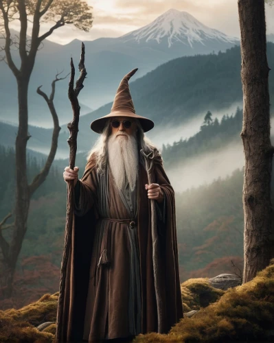 gandalf,the wizard,wizard,jrr tolkien,wizards,hobbit,lord who rings,magus,fantasy picture,the spirit of the mountains,witch's hat,the wanderer,archimandrite,magical adventure,lokportrait,broomstick,fantasy portrait,mage,albus,witch broom,Illustration,Abstract Fantasy,Abstract Fantasy 03
