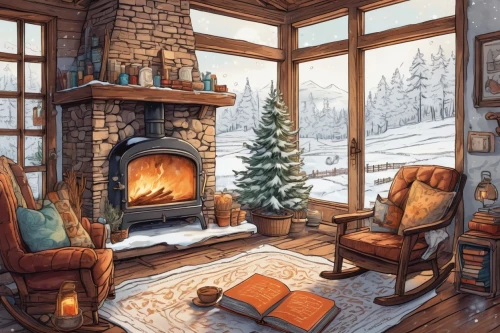 christmas fireplace,christmas scene,winter house,christmas landscape,winter window,warm and cozy,winter background,christmas room,fireplace,christmas snowy background,snow scene,christmas snow,warmth,winter landscape,fire place,christmas wallpaper,christmas,winter time,nordic christmas,winter,Illustration,Black and White,Black and White 05
