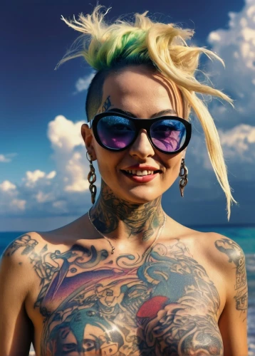 tattoo girl,rockabella,punk,tattoos,greta oto,beach background,mini e,with tattoo,kuta,harley,cuba background,sexy woman,khalifa,mohawk,silphie,bali,tattoo artist,portrait background,harley quinn,poison,Conceptual Art,Oil color,Oil Color 21