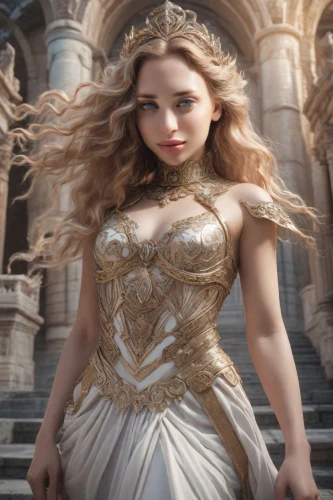 celtic queen,celtic woman,fairy queen,cinderella,fairy tale character,golden crown,rapunzel,crown render,digital compositing,bridal clothing,fantasy woman,princess crown,the enchantress,princess sofia,gold foil crown,a princess,girl in a historic way,white rose snow queen,miss circassian,princess,Photography,Realistic