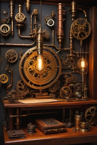 clockmaker,scientific instrument,steampunk gears,watchmaker,steampunk,mechanical puzzle,orrery,old calculating machine,grandfather clock,longcase clock,clockwork,calculating machine,magnetic compass,mechanical watch,experimental musical instrument,ship's wheel,radio clock,time machine,astronomical clock,chronometer,Art,Artistic Painting,Artistic Painting 38