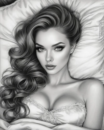 woman on bed,girl in bed,bed,woman laying down,bed sheet,sleeping rose,bed linen,world digital painting,sheets,digital painting,romantic portrait,charcoal drawing,female beauty,pillow,pencil drawings,the sleeping rose,pillows,fashion illustration,realdoll,bedding,Illustration,Abstract Fantasy,Abstract Fantasy 10