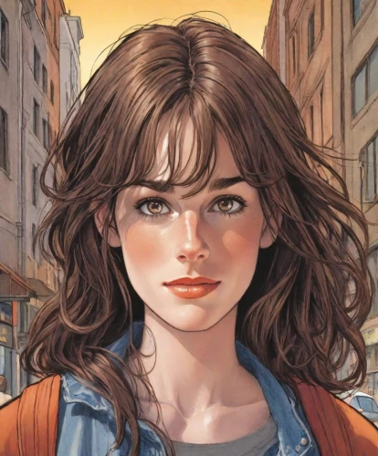 rosa ' amber cover,clementine,girl portrait,portrait of a girl,city ​​portrait,the girl's face,sci fiction illustration,illustrator,book cover,head woman,young woman,girl with speech bubble,lori,valerian,the girl,author,the girl studies press,mystery book cover,detail shot,pencils,Digital Art,Comic