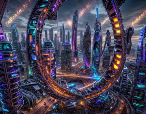 futuristic landscape,futuristic architecture,fantasy city,futuristic,colorful city,sci - fi,sci-fi,fantasy world,scifi,alien world,sky city,metropolis,city cities,sci fi,virtual world,cyberpunk,smart city,space port,sky space concept,urbanization