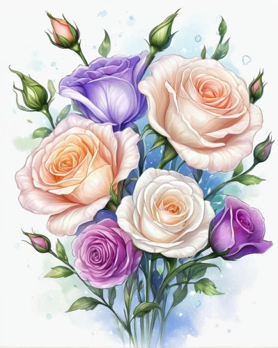 watercolor roses and basket,watercolor roses,flowers png,rose flower illustration,watercolor floral background,watercolor flowers,watercolour flowers,flower background,floral digital background,rose png,flower painting,roses pattern,lisianthus,noble roses,colorful roses,floral greeting card,floral background,flower illustrative,garden roses,purple rose,Illustration,Realistic Fantasy,Realistic Fantasy 01