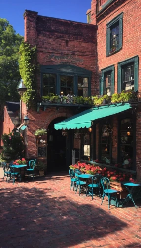 patio,clover hill tavern,wine tavern,rathauskeller,outdoor dining,beer garden,palo alto,bistro,brick oven pizza,outdoor table and chairs,a restaurant,brickyard,restaurants,awnings,rosa cantina,the coffee shop,watercolor cafe,old brick building,red brick,courtyard,Illustration,Retro,Retro 17