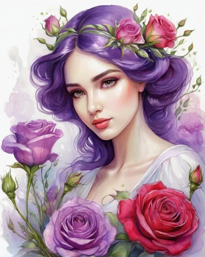 purple rose,anemone purple floral,lilac flower,lilac blossom,rose flower illustration,purple lilac,lilac flowers,lilacs,acerola,violet flowers,lilac bouquet,la violetta,the lavender flower,precious lilac,purple flowers,lilac,purple flower,beautiful girl with flowers,rosa 'the fairy,lavender flowers,Illustration,Realistic Fantasy,Realistic Fantasy 30