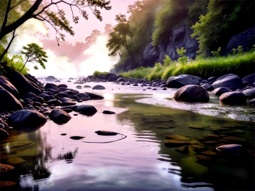 river landscape,world digital painting,landscape background,digital painting,brook landscape,mountain stream,flowing creek,a river,mountain river,clear stream,streams,river cooter,nature landscape,hand digital painting,watercolor background,aura river,flowing water,fantasy landscape,jordan river,water scape,Conceptual Art,Fantasy,Fantasy 34