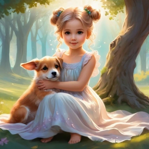 girl with dog,boy and dog,children's background,child portrait,child fox,little girl in pink dress,little boy and girl,dog illustration,girl with tree,puppy pet,kids illustration,romantic portrait,pomeranian,little girl and mother,little girl,fantasy portrait,child girl,little princess,girl in a long dress,playing puppies