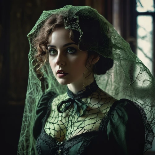 victorian lady,victorian fashion,victorian style,the victorian era,victorian,gothic portrait,jane austen,gothic fashion,miss circassian,queen anne,celtic queen,beautiful bonnet,gothic woman,vintage female portrait,girl in a historic way,mystical portrait of a girl,green dress,lindsey stirling,vintage woman,royal lace,Photography,Fashion Photography,Fashion Photography 26