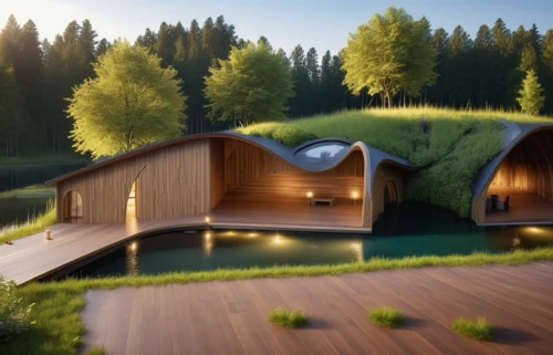 floating huts,3d rendering,eco-construction,cube stilt houses,cubic house,log home,grass roof,inverted cottage,eco hotel,small cabin,render,timber house,wooden house,3d render,house in the forest,wood doghouse,the cabin in the mountains,log cabin,roof landscape,3d rendered,Photography,General,Realistic