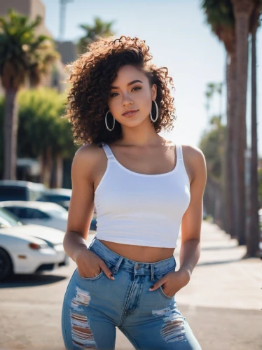 girl in overalls,jeans background,denim,cali,santana,beautiful young woman,tori,jeans,pretty young woman,jean shorts,venice beach,ash leigh,cotton top,denim background,los angeles,african-american,genes,denim jeans,santa monica,teen,Conceptual Art,Fantasy,Fantasy 32