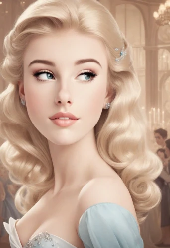 cinderella,white rose snow queen,fairy tale character,elsa,jessamine,doll's facial features,romantic portrait,fairy tale icons,fantasy portrait,blonde woman,white lady,natural cosmetic,romantic look,eglantine,children's fairy tale,the snow queen,blond girl,cosmetic brush,bridal clothing,fantasy girl