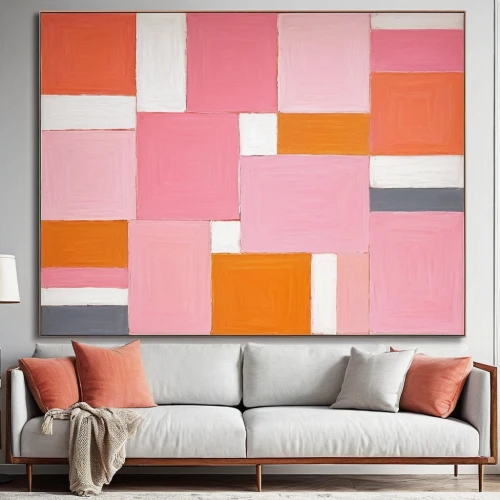 abstract painting,modern decor,gold-pink earthy colors,contemporary decor,pink squares,pink large,abstract artwork,paintings,watermelon painting,aperol,mid century modern,wall art,wall decor,wall,geometric style,painting pattern,boho art,geometric,interior decor,popart,Art,Artistic Painting,Artistic Painting 26