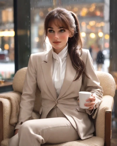 audrey hepburn,cappuccino,business woman,businesswoman,audrey hepburn-hollywood,woman in menswear,pantsuit,hepburn,iranian,parisian coffee,navy suit,business girl,bolero jacket,woman at cafe,retro woman,business angel,suit,wedding suit,retro women,woman drinking coffee,Photography,Natural