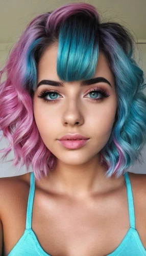 blue hair,pink hair,pastel colors,cotton candy,color turquoise,anime girl,pixie-bob,pastels,edit,hair coloring,dye,violet head elf,periwinkle,soft pastel,aqua,natural color,ojos azules,mermaid background,turquoise,realdoll,Photography,Documentary Photography,Documentary Photography 11