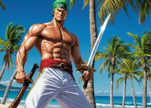 male elf,kos,ken,beach background,joseph,king coconut,merman,male character,coconuts on the beach,beach defence,muscle man,poseidon,muscular,beach sports,tiki,edge muscle,aloha,sea god,umbrella beach,the green coconut,Illustration,American Style,American Style 04