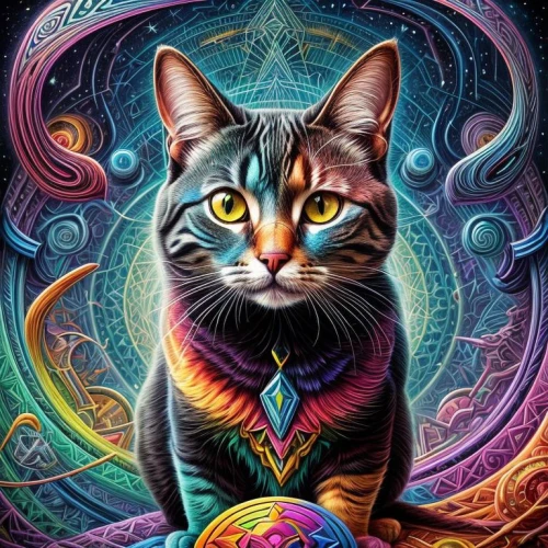 psychedelic art,cat vector,heart chakra,mandala art,third eye,astral traveler,chakras,psychedelic,cat image,hypnotize,hypnotized,chakra,colorful spiral,feline,animal feline,cat,boho art,capricorn kitz,reiki,kaleidoscope art