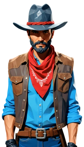 sheriff,western,cowboy,blue-collar worker,stetson,gunfighter,blue-collar,ranger,drover,png image,wild west,cowboy bone,el capitan,cowboy beans,ken,gaucho,twitch icon,brawny,cowboys,vector illustration,Unique,3D,Low Poly