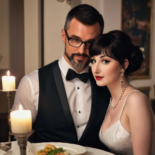 roaring twenties couple,vintage man and woman,romantic portrait,flapper couple,wedding glasses,wedding couple,beautiful couple,wedding photo,wedding banquet,tablescape,pre-wedding photo shoot,couple goal,roaring twenties,wedding icons,romantic dinner,young couple,man and wife,silver wedding,dinner for two,as a couple,Illustration,Black and White,Black and White 25