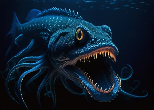 anglerfish,deep sea fish,marine reptile,kraken,sea devil,deep sea,water creature,deep sea nautilus,sea animal,sea monsters,blue monster,cuthulu,lissotriton,coelacanth,god of the sea,blue fish,marine animal,cynorhodon,kelpie,krill,Photography,Black and white photography,Black and White Photography 14