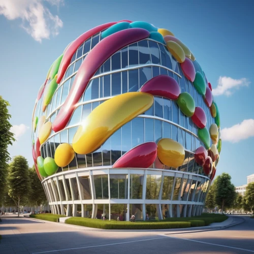 futuristic architecture,hotel w barcelona,futuristic art museum,largest hotel in dubai,eco hotel,giant soap bubble,3d rendering,colorful spiral,glass building,colorful facade,mixed-use,building honeycomb,rainbow color balloons,balloon-like,colorful balloons,quarantine bubble,discobole,dna helix,golf hotel,solar cell base,Photography,General,Realistic