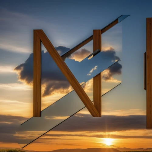 letter m,music note frame,angel of the north,wooden arrow sign,mobile sundial,metal segments,newton's cradle,metal gate,wooden letters,wooden sign,steel sculpture,letter n,wind direction indicator,moveable bridge,menorah,wooden signboard,cloud shape frame,metal frame,m m's,zodiacal sign,Photography,General,Realistic