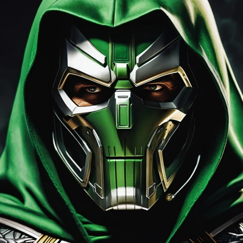 doctor doom,iron mask hero,patrol,masked man,cleanup,green goblin,greed,ffp2 mask,hooded man,with the mask,aaa,arrow,cowl vulture,supervillain,green lantern,spartan,male mask killer,crossbones,awesome arrow,shredder,Photography,General,Realistic