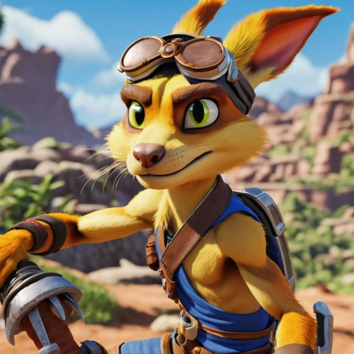 desert fox,sand fox,tracer,fennec,mara,cangaroo,tangelo,jackrabbit,kit fox,skylanders,jackal,crash-land,jack rabbit,banjo bolt,gyro,child fox,scout,game character,symetra,loukaniko,Photography,General,Realistic