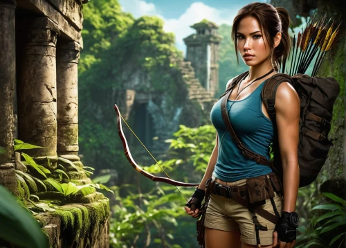 lara,bow and arrows,croft,action-adventure game,3d archery,compound bow,bows and arrows,katniss,amazone,full hd wallpaper,female warrior,huntress,longbow,massively multiplayer online role-playing game,digital compositing,mobile video game vector background,bow and arrow,archery,game art,warrior east,Illustration,Abstract Fantasy,Abstract Fantasy 17