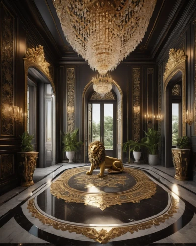 ornate room,luxury bathroom,luxury home interior,luxury property,luxury hotel,the throne,luxurious,luxury decay,bridal suite,royal interior,luxury real estate,gold castle,luxury,crown render,interior design,marble palace,interior decoration,concierge,gold wall,gold lacquer,Conceptual Art,Fantasy,Fantasy 11