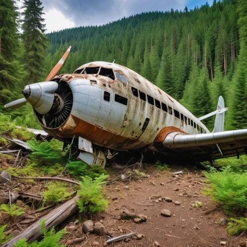 plane wreck,crash landing,plane crash,airplane crash,boeing 247,ju 52,private plane,douglas dc-2,boeing 307 stratoliner,cessna at-17 bobcat,emergency aircraft,luxury decay,douglas c-47 skytrain,boeing c-137 stratoliner,lost places,crash site,beechcraft model 18,douglas dc-3,abandoned,grounded,Photography,General,Realistic