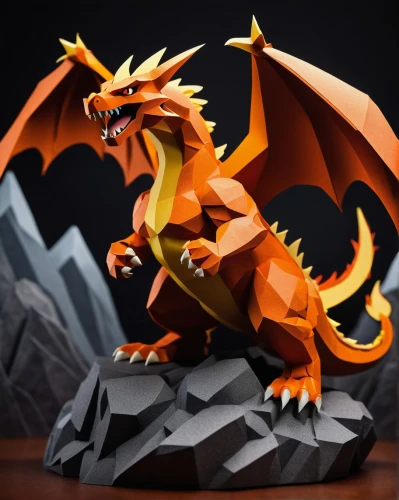 charizard,3d figure,dragon of earth,dragon,dragon design,3d model,black dragon,painted dragon,draconic,dragon fire,fire breathing dragon,low-poly,low poly,wyrm,forest dragon,dragon li,skylander giants,model kit,3d render,gryphon,Unique,Paper Cuts,Paper Cuts 04