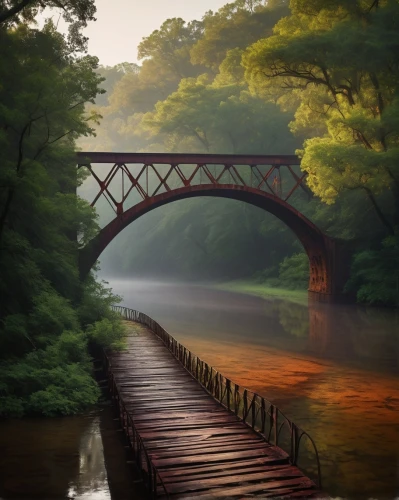 wooden bridge,scenic bridge,hanging bridge,railroad bridge,teak bridge,hangman's bridge,log bridge,devil's bridge,bridge,arch bridge,dragon bridge,cantilever bridge,footbridge,tied-arch bridge,japan landscape,humpback bridge,old bridge,trestle,bridges,bailey bridge,Art,Artistic Painting,Artistic Painting 26