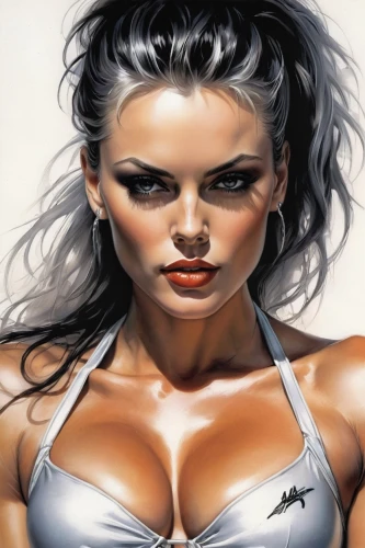 muscle woman,hard woman,world digital painting,female warrior,sweat,gym girl,airbrushed,art painting,strong woman,digital painting,femme fatale,motorboat sports,woman face,strong women,painting technique,sexy woman,sports girl,anabolic,photo painting,weightlifter,Illustration,Paper based,Paper Based 11