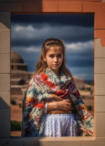 girl with cloth,girl in a historic way,girl on the dune,digital compositing,woman at the well,image manipulation,child's frame,sicily window,girl in cloth,little girl in wind,mystical portrait of a girl,digital photo frame,biblical narrative characters,girl in a wreath,holding a frame,photo painting,portrait background,photo manipulation,girl on the stairs,girl with bread-and-butter,Photography,General,Realistic