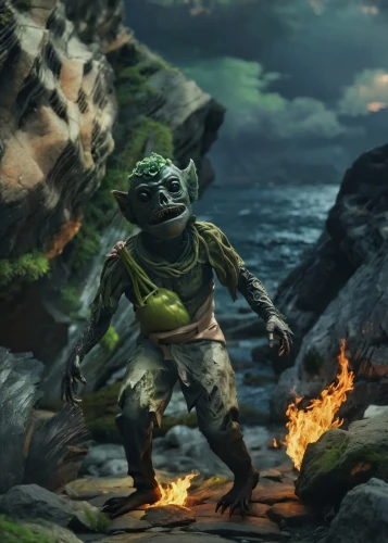 kobold,scandia gnome,goblin,skylander giants,the night of kupala,orc,dwarf cookin,skylanders,yoda,fgoblin,scandia gnomes,kadala,running frog,digital compositing,frog figure,frog background,massively multiplayer online role-playing game,ogre,firebrat,frog man