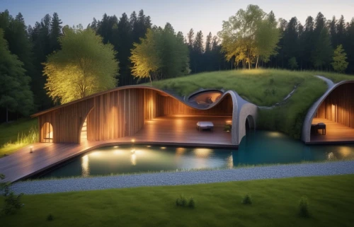 3d rendering,eco-construction,futuristic architecture,cubic house,eco hotel,pool house,wood doghouse,corten steel,inverted cottage,floating huts,log home,render,archidaily,3d render,modern architecture,wooden sauna,house in the forest,modern house,grass roof,the cabin in the mountains,Photography,General,Realistic