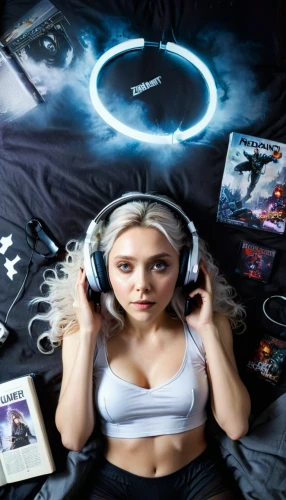 gamer,gamer zone,gamers round,sega genesis,wireless headset,dj,headphones,headset,vinyl player,playstation,gaming,video gaming,listening to music,thorens,ps3,electronic music,atari,girl at the computer,audiophile,xbox accessory,Illustration,Realistic Fantasy,Realistic Fantasy 33