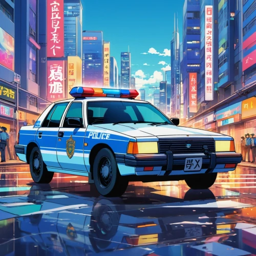 nypd,ford crown victoria police interceptor,police car,shinjuku,patrol cars,tokyo,tokyo city,police cars,ford crown victoria,police,japan,officer,sheriff car,new york taxi,odaiba,cop,9 11,911,policeman,osaka,Illustration,Japanese style,Japanese Style 03