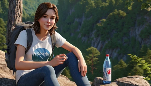 mountain vesper,girl in t-shirt,mountain scene,girl sitting,kefir,high-altitude mountain tour,the spirit of the mountains,borjomi,baikal,landscape background,3d rendered,natural cosmetic,mountain spirit,background image,5 dragon peak,alpine crossing,spruce needle,artvin,pam trees,mountain world,Conceptual Art,Daily,Daily 35