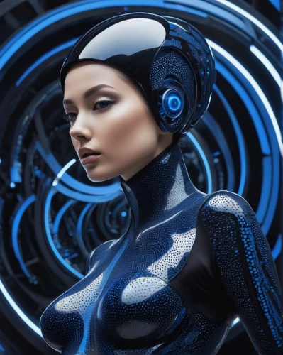 cybernetics,cyborg,cyber,humanoid,futuristic,echo,cyberspace,electro,head woman,headset,scifi,biomechanical,wearables,ai,wireless headset,blue snake,headset profile,sci fi,andromeda,indigo,Conceptual Art,Sci-Fi,Sci-Fi 24